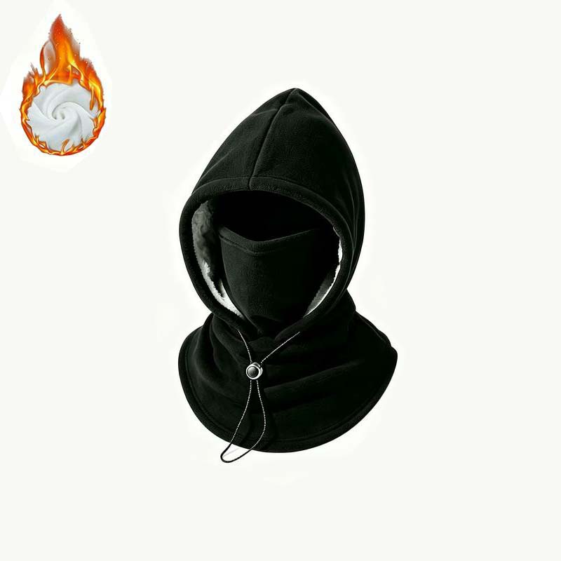 2-piece integrated flannel warm face mask and hat, windproof and warm for outdoor cycling, autumn and winter style, warm hat with neck visor..