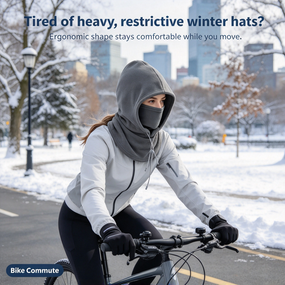 2-piece integrated flannel warm face mask and hat, windproof and warm for outdoor cycling, autumn and winter style, warm hat with neck visor..