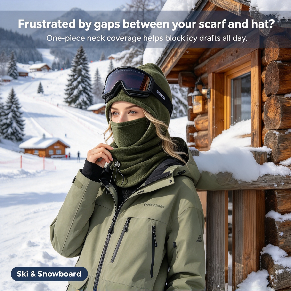 2-piece integrated flannel warm face mask and hat, windproof and warm for outdoor cycling, autumn and winter style, warm hat with neck visor..