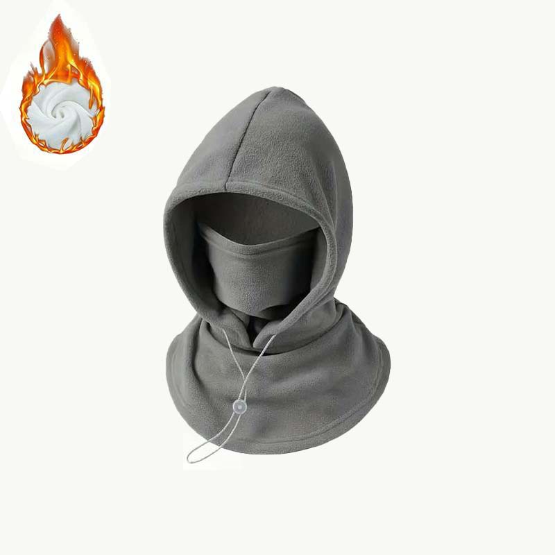 2-piece integrated flannel warm face mask and hat, windproof and warm for outdoor cycling, autumn and winter style, warm hat with neck visor..