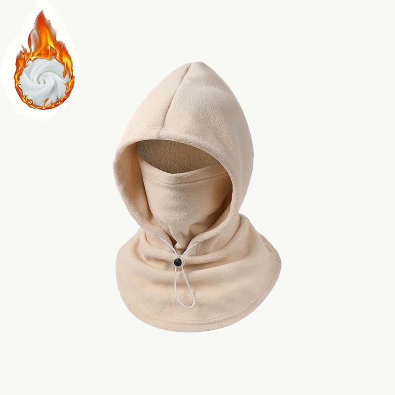 2-piece integrated flannel warm face mask and hat, windproof and warm for outdoor cycling, autumn and winter style, warm hat with neck visor..